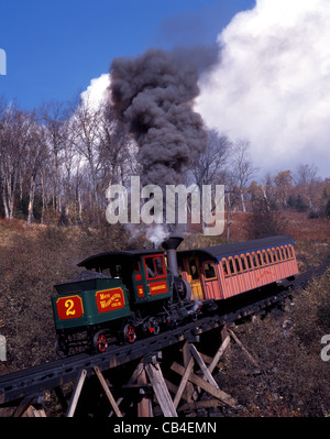 Mount Washington Cog Railway die 6.288 Füße auf den Gipfel in Bretton Woods, New Hampshire, USA klettert. Stockfoto