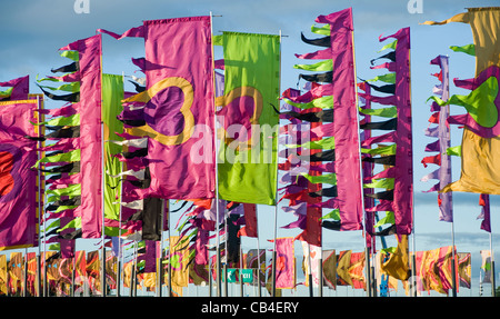 Banner auf Oxegen Festival, Punchestown, Irland Stockfoto