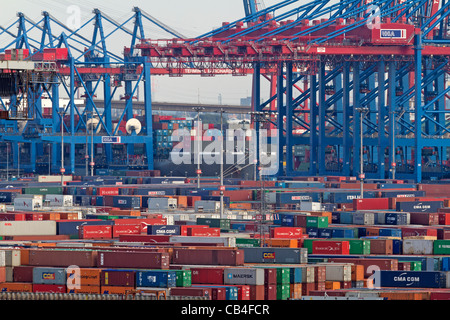 Containerterminals im Hamburger Hafen Stockfoto