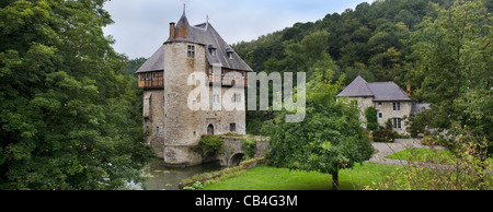 13. Jahrhundert halten der Burg Carondelet in Crupet in den belgischen Ardennen, Namur, Wallonien, Belgien Stockfoto