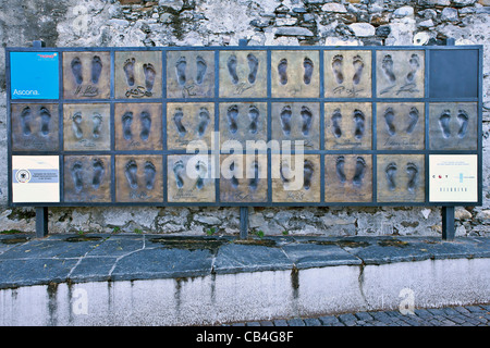 Spuren der deutschen Nationalmannschaft als Erinnerung ihres Aufenthalts anlässlich der Euro 2008 in Ascona, Tessin, Schweiz Stockfoto