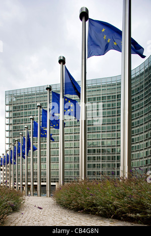 Das Berlaymont-Gebäude, Sitz der Europäischen Kommission in Brüssel, Belgien Stockfoto