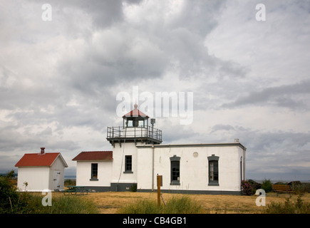 Zeigen Sie WASHINGTON - kein Point Leuchtturm auf dem Puget Sound auf Hansville. Stockfoto