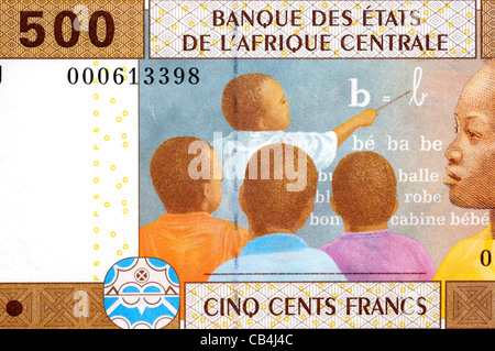 Kamerun 500 fünf hundert Franken Banknote. Stockfoto