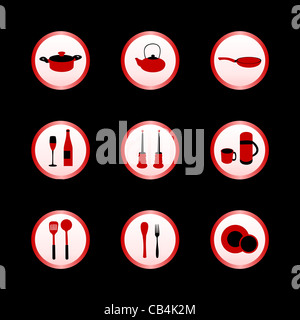 Küche-Icon-set Stockfoto