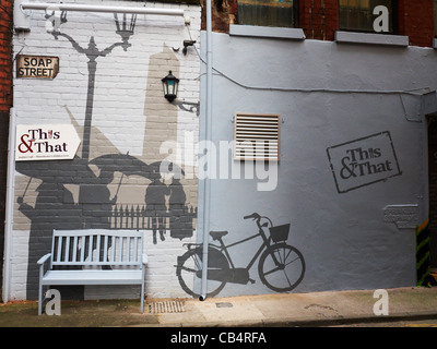 Wandbild für diese &, dass indische Takeaway in Seife Street Northern Quarter Manchester UK Stockfoto