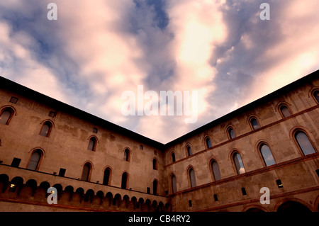 Rocchetta Innenhof in das Castello Sforzesco in Mailand, Italien Stockfoto