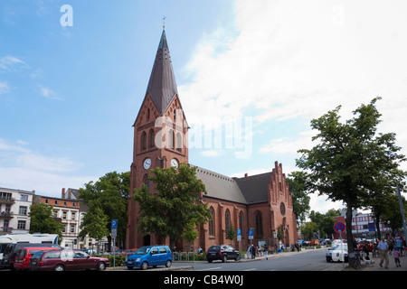 Die Pfarrkirche Warnemünde Deutschland Stockfoto