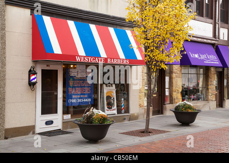 Barbershop. Oak Park, Illinois. Stockfoto