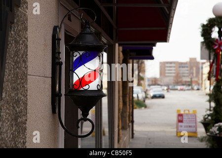 Barber Pole. Oak Park, Illinois. Stockfoto