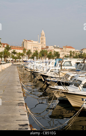 Boote im Hafen von Split, Kroatien Stockfoto