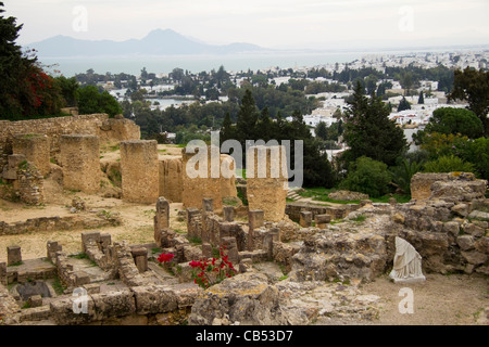 Ruinen von römischen Villen in Karthago in der Nähe von Tunis Tunesien Stockfoto