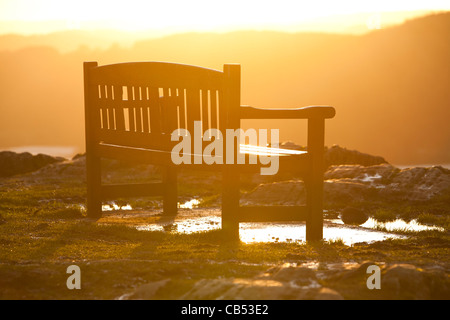 Denkmal Platz auf Orrest Head oben Windermere im Lake District, Cumbria, England. Stockfoto