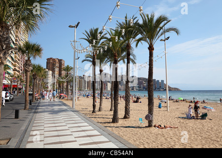 Im Mittelmeer Badeort Benidorm, Spanien Stockfoto