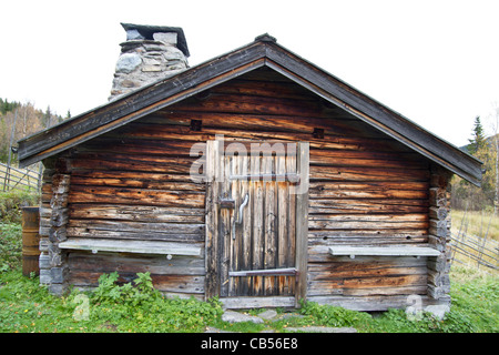 Alte und traditionelle Holz-Ferienhaus in Schweden Stockfoto