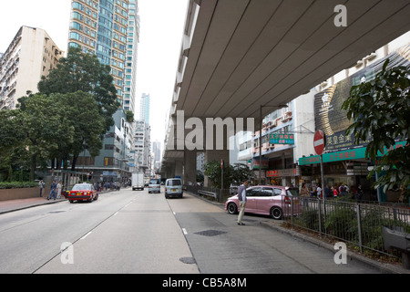 Hochstraße über Prince Edward Road Mong Kok Bezirk Kowloon Hong Kong Sonderverwaltungsregion Hongkong China Stockfoto