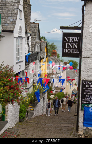 Historische Stadt von Clovelly, North Devon, England im Sommer Stockfoto