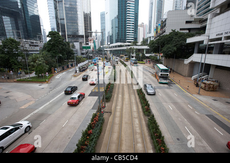 Queensway und Königinnen Straße nach Osten in die Admiralität Bezirk Hong Kong Insel Sonderverwaltungsregion Hongkong china Stockfoto