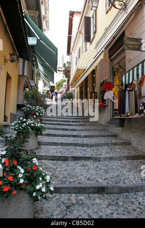 Straße von Bellagio, Comer See, Lombardei, Italien. Stockfoto