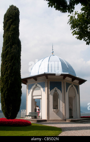 Gärten der Villa Melzi d ' Eril, gegründet von 1808 am südwestlichen Ufer des Comer Sees (Lario). Stockfoto