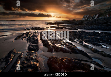 Seelandschaft von Ayrmer Bucht im Stadtteil South Hams von Devon Stockfoto
