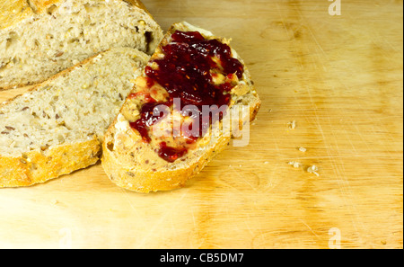Erdnussbutter und Marmelade Stockfoto