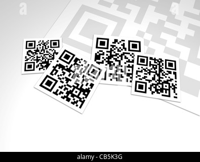 QR-Codes haben Informationen in ihre Muster, die nur-Text, URL, eine Telefonnummer, eine e-Mail-Adresse oder andere Daten sind verschlüsselt. Stockfoto