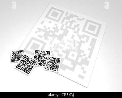 QR-Codes haben Informationen in ihre Muster, die nur-Text, URL, eine Telefonnummer, eine e-Mail-Adresse oder andere Daten sind verschlüsselt. Stockfoto