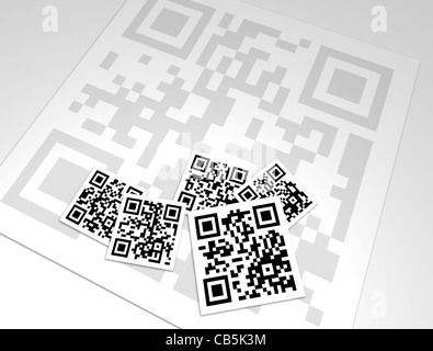 QR-Codes haben Informationen in ihre Muster, die nur-Text, URL, eine Telefonnummer, eine e-Mail-Adresse oder andere Daten sind verschlüsselt. Stockfoto