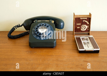 alte Vintage retro original Zifferblatt Telefon Stockfoto