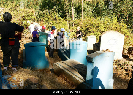 Afrika, Äthiopien, Gondar, Wolleka Dorf, die Beta Israel (die jüdische Gemeinde) Friedhof Stockfoto