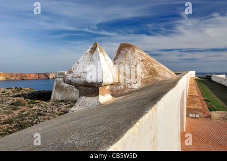 Portugal, Algarve: Blick von den Mauern der Festung von Sagres Stockfoto