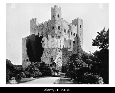 Rochester Castle Kent England halten Stein Turm königlichen normannischen Eroberung Stockfoto