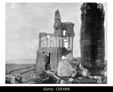 Corfe Castle englischen Dorset Purbeck Hills Ruine Ruinen zerstörte Norman Bailey Wahrzeichen Denkmal Stockfoto