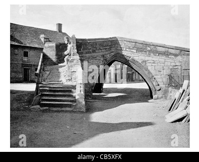 Trinity Bridge England Crowland Lincolnshire Treppe Fluss Welland geplante Denkmal Denkmalschutz ich Barnack Stein Schritt Schritte Stockfoto