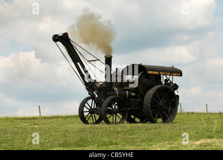 Ein Fowler 8nhp B5 Straße Lokomotive Kran Motor, 1901 gebaut und auf den South Downs bei Wiston Dampf Rallye hier abgebildet. Stockfoto