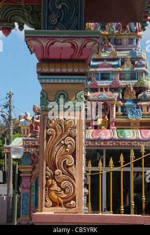 Insel von Mauritius, Port Louis. Indischer Tempel, Detail. Stockfoto