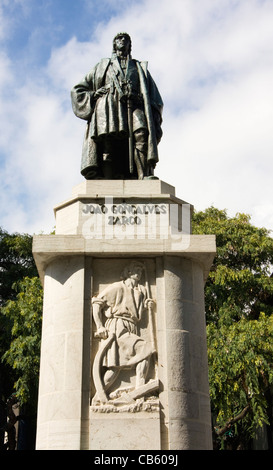 Statue von João Gonçalves Zarco, Avenida Zarco, Funchal, Madeira Stockfoto