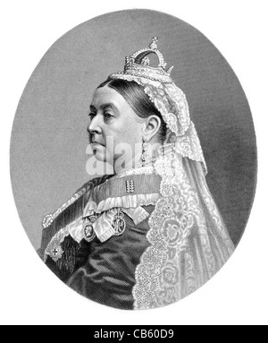 Ihre Majestät Victoria 1819 1901 Monarch Kaiserin Indien king regal royal imperial souveräner Herrscher Monarch Königin Potentat gekrönt Stockfoto