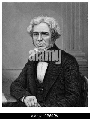 Michael Faraday 1791 1867 englische Chemiker Physiker Elektromagnetismus elektrische Magnetfeld Elektrizitätsleiter Stockfoto