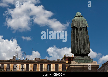 Statue von Giordano Bruno in Rom Campo de Fiori Stockfoto