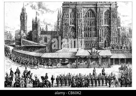 Queen Elizabeth ich 21. Juni 1887 Stiftskirche St Peter Westminster Abbey Gothic London Vereinigtes Königreich Palace Krönung Stockfoto