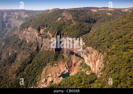 Indien, Meghalaya, East Khasi Hills, Cherrapunji, Nohkalikai Falls, das Wort des vierten höchsten Wasserfall Stockfoto