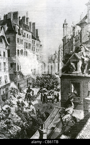 FRANZÖSISCHEN REVOLUTION Juli 1830 - kämpfen im Faubourg Saint-Antoine, Paris