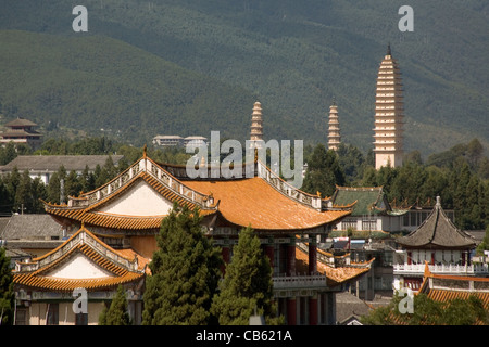 China Yunnan Dali drei Pagoden von Altstadt Stockfoto