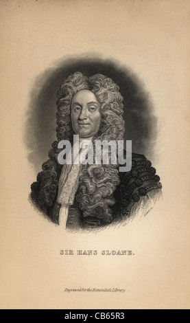 Porträt von Sir Hans Sloane (1660-1753), Sammler von Wunderkammern. Stockfoto