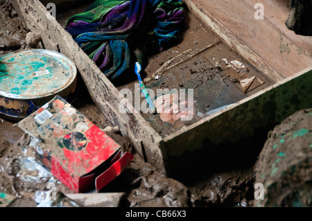 Erdrutsche nach heftigen Regenfällen in San Antonio de Escazú Zentraltal Costa Rica Stockfoto