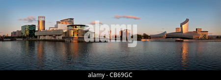 Panorama von Salford Quays Greater Manchester Stockfoto