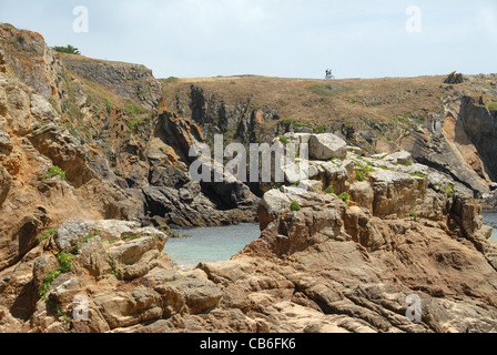 Der sandige Strand Plage des Soux an der wilden Küste Cote Sauvage an der französischen Atlantikküste Insel Ile d'Yeu in der Vendée Stockfoto