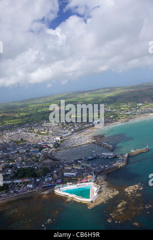 Luftaufnahme von Penzance, Lands End Halbinsel, West Penwith, Cornwall, England, UK, Deutschland, GB, Großbritannien, Stockfoto